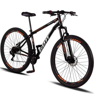 Imagem de Bicicleta Aro 29 Aço Carbono Gott Vortex Rx 21v Com Suspensão E Freio A Disco Preto-laranja