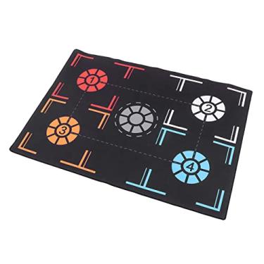 Imagem de Luqeeg Lembrete de Ponto de Tapete de Passo de Basquete de Borracha Premium para Treinamento Doméstico Infantil, Preto, 67cm X 92cm X 2mm