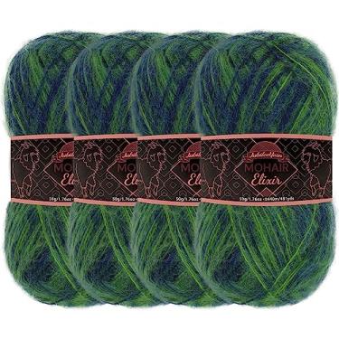 Imagem de JubileeYarn Fio de Elixir Mohair – Mistura de Lã para Bebês 50 g/novelo – Lagoa Azul – 4 novelos