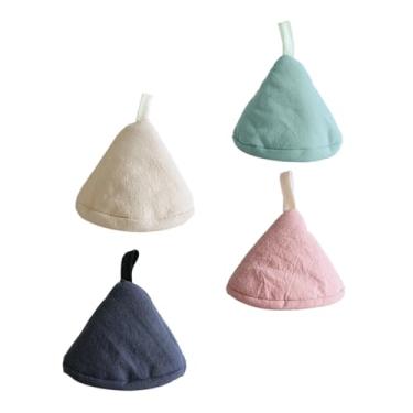Imagem de BESTYASH Capas de alça de panela triangular estilo japonês, luvas de pano resistentes ao calor para cozinha, tampas protetoras antiderrapantes para panelas e frigideiras, conjunto de 4 peças, laço