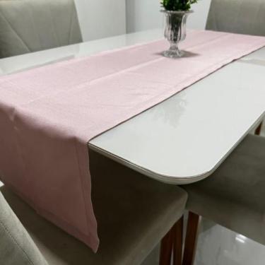 Imagem de Trilho de Mesa Decoração Maquinetado Bainha Premium 40x170 Cor:Rose - 
