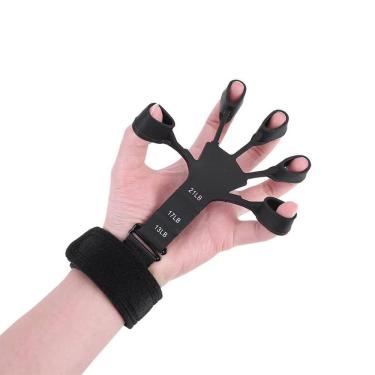 Imagem de Hand Grip De Silicone Preto Exercitador De Dedos E Mãos