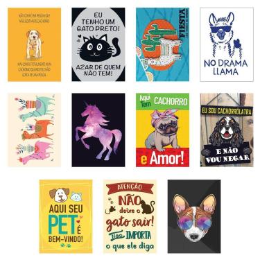 Imagem de Jogo 11 Placas Decorativas Animais Modelo 1 Em Mdf 19X28,5Cm