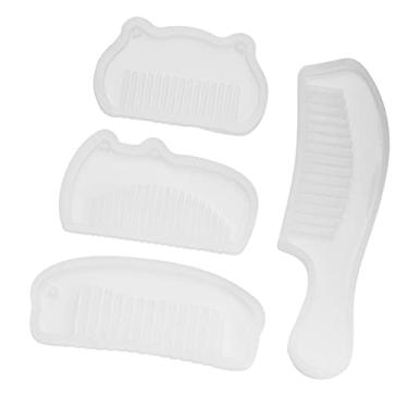Imagem de Generic Conjunto de Moldes de Silicone para Pente, Designs Delicados para Faça você Mesmo, Resina Epóxi, Ferramentas para Fazer Joias para Decoração de Pingentes, Ecológico, 4 Peças, Formas de Pente para Decoração de Bolo de Açúcar