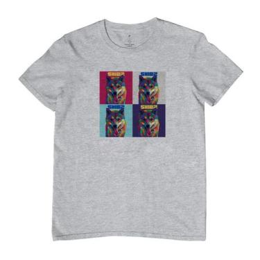 Imagem de Camiseta Masculina Shiba Pop Art - Reserva INK, P, Cinza
