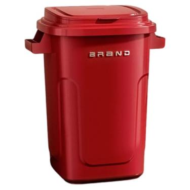 Imagem de SiaBiced Lixeira de 28 litros, grande capacidade, com dupla camada, design criativo, ideal para quarto, sala de estar, cozinha e escritório, Vermelho