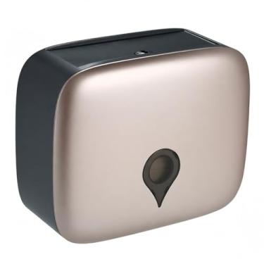 Imagem de Dispenser de toalhas mão do tipo C-fold em montagem mural sem perfuração suporte papel-higiênico pendurado com chave para hotéis e instalações serviço