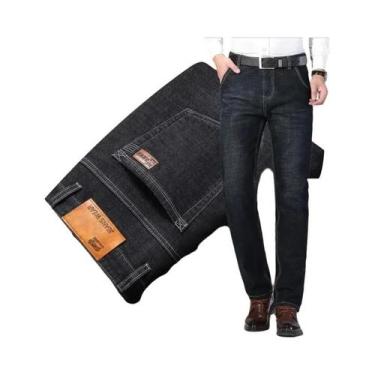 Imagem de Calças Jeans Masculinas De Inverno Em Veludo Cinza 2025, Casual De Neg