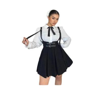 Imagem de Saia Casual De Cintura Alta Com Peplum Em Tamanho Plus, Cor Sólida, El