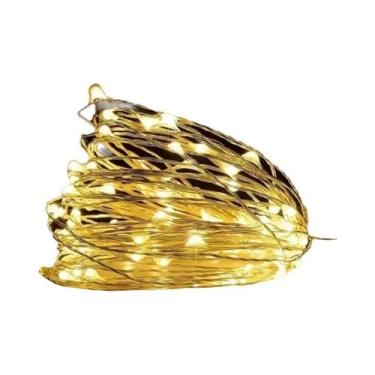 Imagem de Luzes De Cordão LED Com Bateria 1m-30M Fio De Cobre Prateado Para Deco