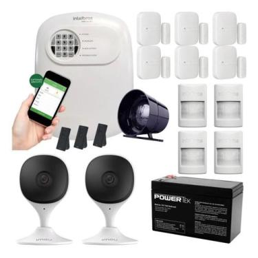 Imagem de Kit Alarme Híbrido Intelbras com 10 Sensores e 2 Câmeras WiFi Full HD