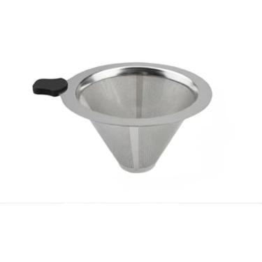 Imagem de Filtro Coador de Café Inox Reutilizável Durável,Para Cozinha e Escritório, Ideal para Amantes de Café