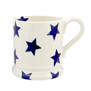 Imagem de Emma Bridgewater Caneca de café e chá de cerâmica feita à mão com estrela azul