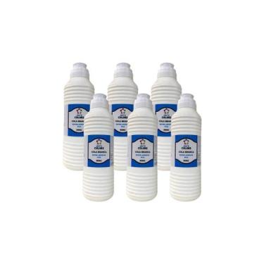 Imagem de Kit com 6 unidades de cola branca extra pva adesivo joy's colors 500g