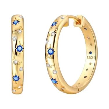 Imagem de Brincos De Argola Minimalistas Em Prata Esterlina 925 Com Fecho De Zir