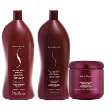 Imagem de Senscience True Hue Violet Shampoo + Condicionador 1L + Inner Hidrataç