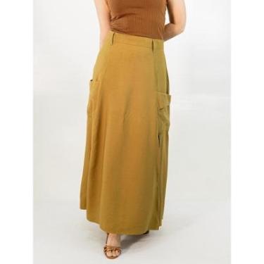 Imagem de Saia Longa Feminina Alfaiataria Evasê Bolso Anticorpus-Feminino