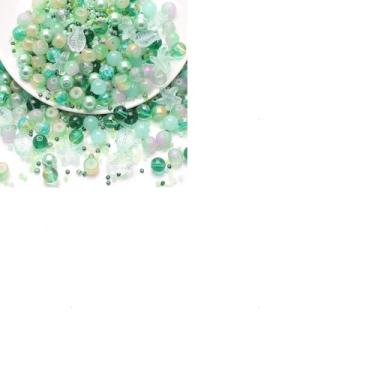 Imagem de Contas de vidro mistas redondas estrela-do-mar peixe Rondelle contas espaçadoras de vidro cristal para fazer joias, colar faça você mesmo, pulseira, brinco, colar, chaveiro, verde claro