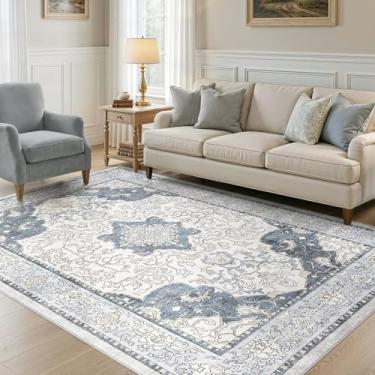 Imagem de cotiled Tapetes de área de 25 x 30 cm grandes laváveis para sala de estar, macio, antiderrapante, resistente a manchas, para quarto, sala de jantar, tapetes vintage para decoração de casa, 25 x 30 cm