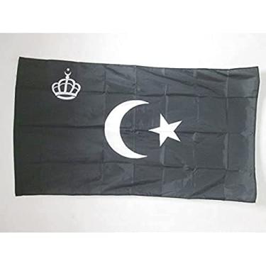 Imagem de AZ FLAG Bandeira Real da Líbia 1946-1969 3 x 5' para um mastro - Bandeiras do Reino da Líbia 90 x 150 cm - Faixa 3 x 1,5 m com furo