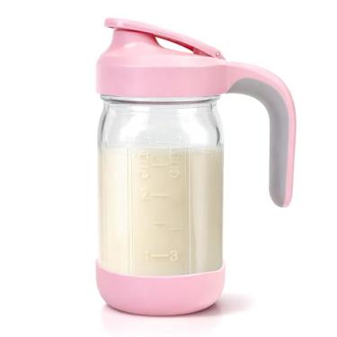 Imagem de Sursip Jarra de vidro de 946 ml com tampa para bico de despejar, hermética e à prova de vazamento, jarra de vidro antiderrapante para chá gelado, café frio, limonada, jarro de água de 1 litro para