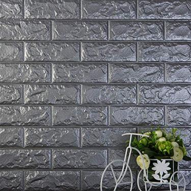 Imagem de Adesivos de Parede 3D Espuma PE Padrão Bloco Autoadesivo -collision Water- Papel Impermeável Decoração Casa Quarto Sala