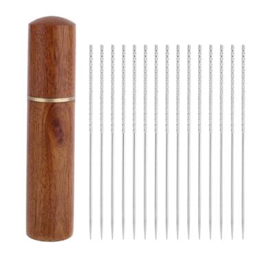 Imagem de 15un. Agulhas Reparação de Fios Puxados, 6cm Ferramentas Reparação Tricô com Barril Madeira Essenciais para Malhas Camisolas Roupas Cortinas & Manutenção Têxtil (Prata)