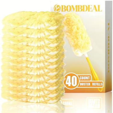 Imagem de BOMBDEAL 40 refis descartáveis de microfibra para Swiffer – refis resistentes de 360° (alça não incluída)