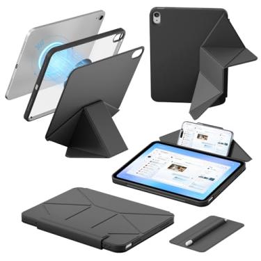 Imagem de KVTVOU Capa para iPad (A16) 11ª geração 2025 11 polegadas, para iPad 10ª geração 2022 10,9 polegadas, capa traseira magnética removível transparente e suporte de lápis, vários ângulos, hibernar
