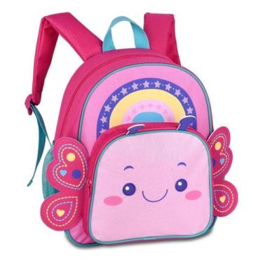 Imagem de Mochila De Costas Escolar Borboleta Rosa Infantil - Clio Style