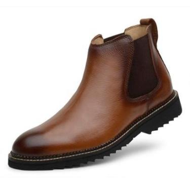 Imagem de Bota Chelsea Masculina Couro Tratorada Cano Baixo Casual-Masculino