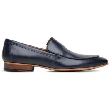 Imagem de Sapato Social Azul Marinho Em Couro Tamanho Grande 45885-Masculino