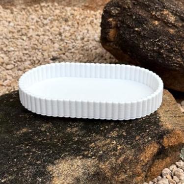 Imagem de Kit Bandeja Organizador 3D - Porta-Lápis, Caneta e Maquiagem para Escrivaninha, Escritório e Mesa, Decoração Funcional (Branco)