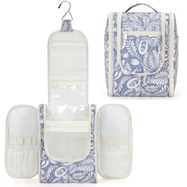 Imagem de Bolsa de maquiagem grande para viagem, B - folha azul, Medium