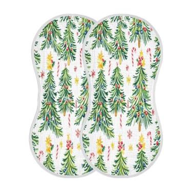 Imagem de STAYTOP 2 peças de panos para arrotos de árvore de Natal e bengala - panos para arrotar para bebês meninos, meninas e toalha de recém-nascido, panos grandes absorventes para arrotar
