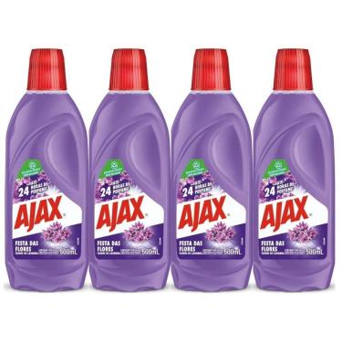 Imagem de Kit 4 Limpador Ajax Festa Das Flores Lavanda 500ml