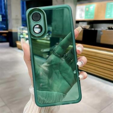 Imagem de Capa transparente de tupe macia para OPPO Reno 11 Pro F 10 8T Pro Plus A79 A59 A98 A38 A78 A77 A57 A16 A17 4G 5G com protetor de câmera, verde esmeralda, para OPPO A55 4G