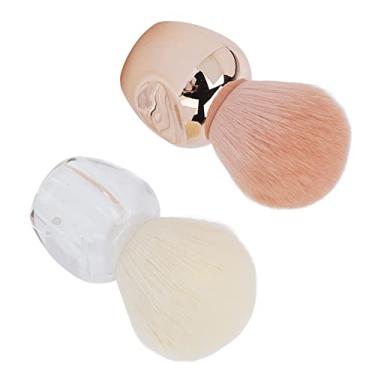 Imagem de Naroote Escova para Limpeza de Poeira de Unhas, Cabelo Macio, Remoção Eficaz de Poeira Com Pincel de Maquiagem para Uso Em Salão de Beleza Doméstico, 2 Peças, Ouro Rosa e Branco