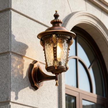 Imagem de Luminária de parede externa à prova d'água, estilo retrô, para corredores, varandas, portas, pátios, jardins e escadas. Soquete espiral E27 (BD-7cun)