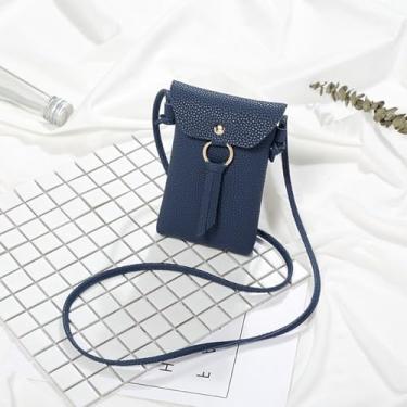 Imagem de Pequena bolsa tiracolo para celular feminina mini bolsa transversal, Azul, Tendência