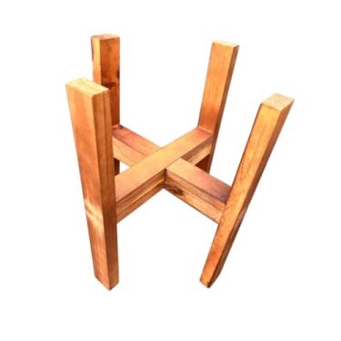 Imagem de Suporte Legs para Vaso Cachepot em Madeira Pinus 55cm /40cm com Vaso de Plantas(SUPORTE 55CM SEM VASO)