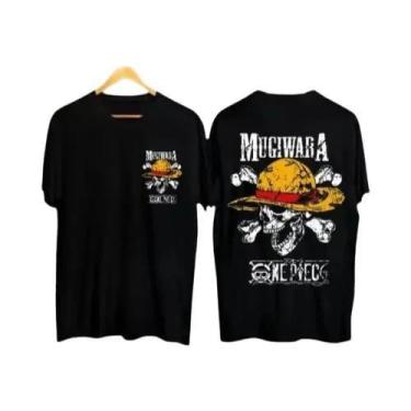 Imagem de Camiseta Branca Masculina De Manga Curta One Piece Distro, Melhor Vend