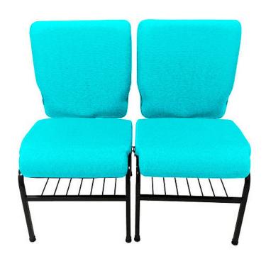 Imagem de 02 Cadeiras para Igrejas c/ Porta Biblía e Porta Cálice Verde