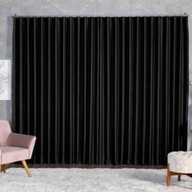 Imagem de Cortina Blackout Tecido 4.00m x 2.30m Para Trilho Suíço Sala Quarto Co