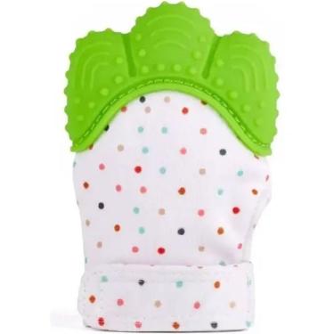 Imagem de Mordedor Luvinha Para Bebê Silicone E Poliéster Verde