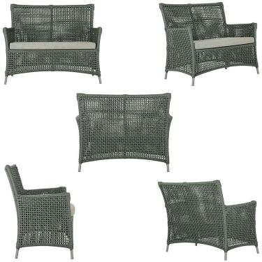 Imagem de 2 Sofás área Externa Igapó Alumínio Fendi Corda Náutica E3 Verde