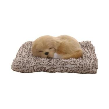 Imagem de Brinquedo De Pelúcia Fofo De Cachorro Dormindo Para Decoração De Conso