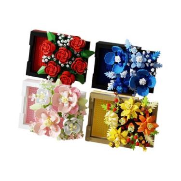 Imagem de Blocos De Montar Em Forma De Caixa De Flores, Decoração DIY Para Mesa,