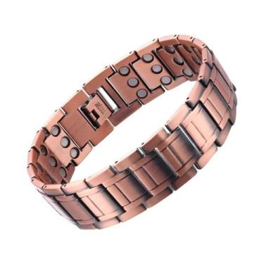 Imagem de Pulseira De Terapia Magnética De Cobre Puro Masculina, 3500 Gauss, 3X 