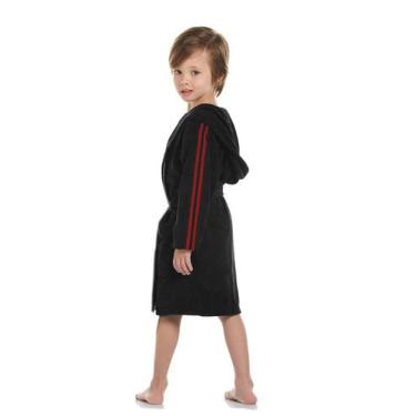 Imagem de Roupão Infantil Natação - Conforto E Carinho, Preto, 2